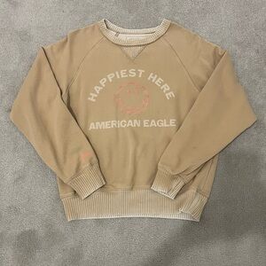 American Eagle Outfitters Tan Crewneck Sweater